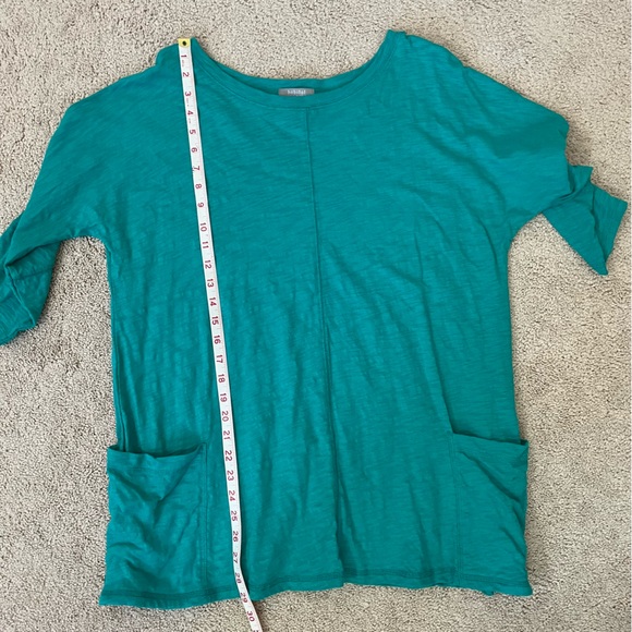 Habitat Turquoise Cotton Slub Oversized Tunic Top with Pockets Women’s Size M - Picture 8 of 11